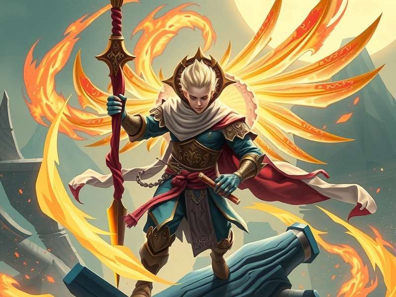 Spirit Warrior game hero character with mystical background